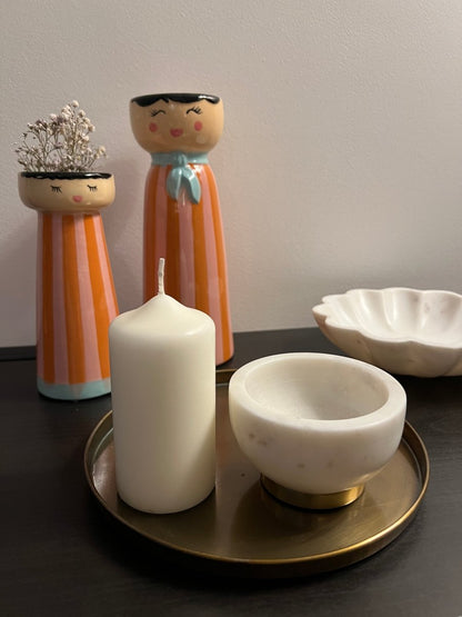 Bol NATOVI - Marbre Blanc et Socle Doré - B&Inside