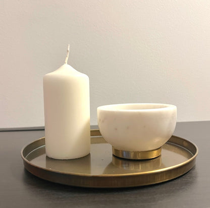 Bol NATOVI - Marbre Blanc et Socle Doré - B&Inside