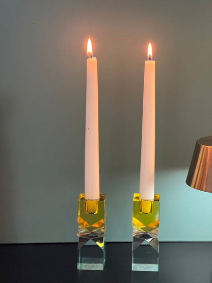 Bougeoir en cristal coloré - CUBIX - B&Inside