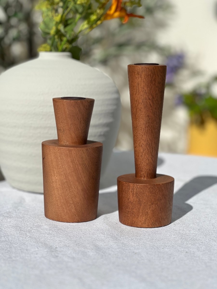 Bougeoir MADERA — Bois de manguier - B&Inside