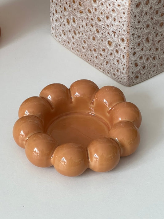 Bougeoir TALON – Bougeoir rond en céramique ocre - B&Inside