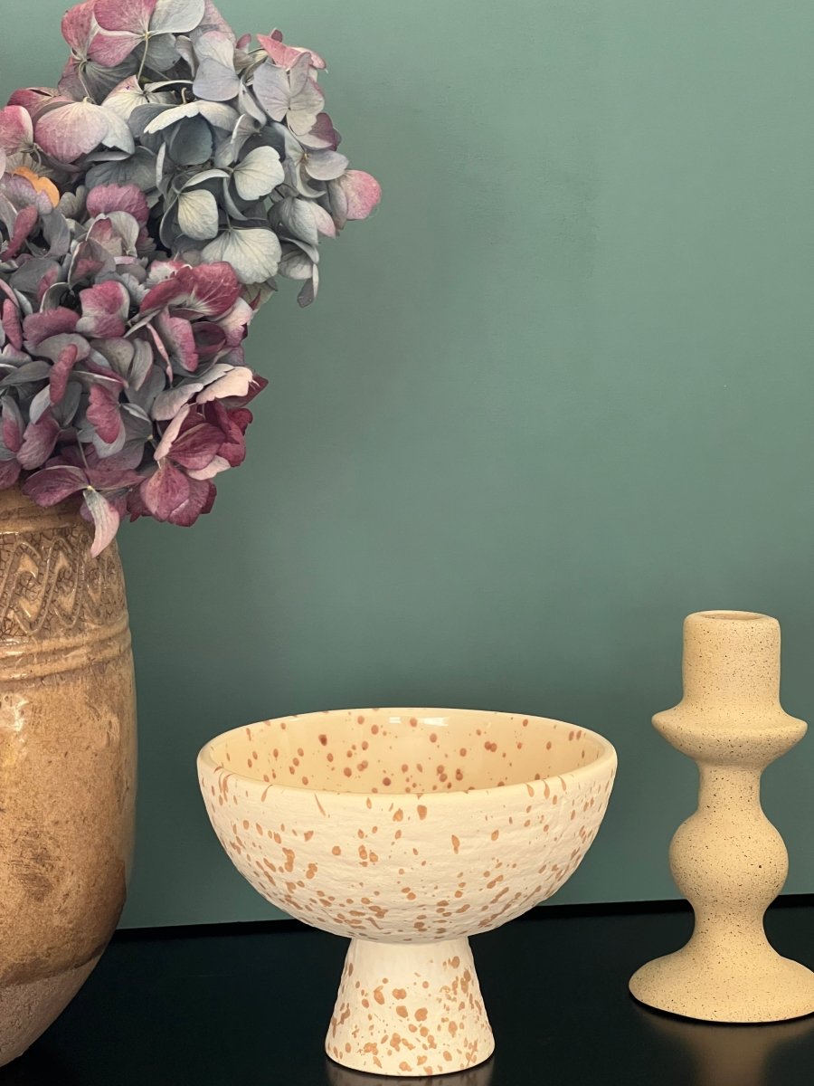 Bougeoir TOSKA en céramique beige - B&Inside
