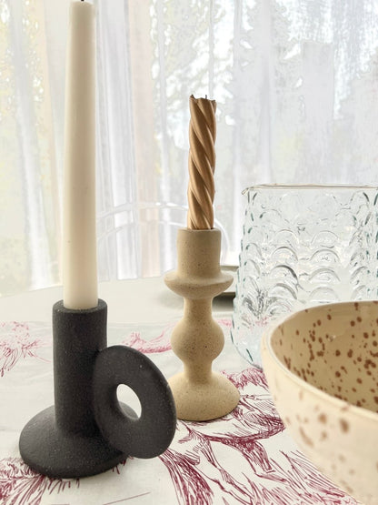 Bougeoir TOSKA en céramique beige - B&Inside