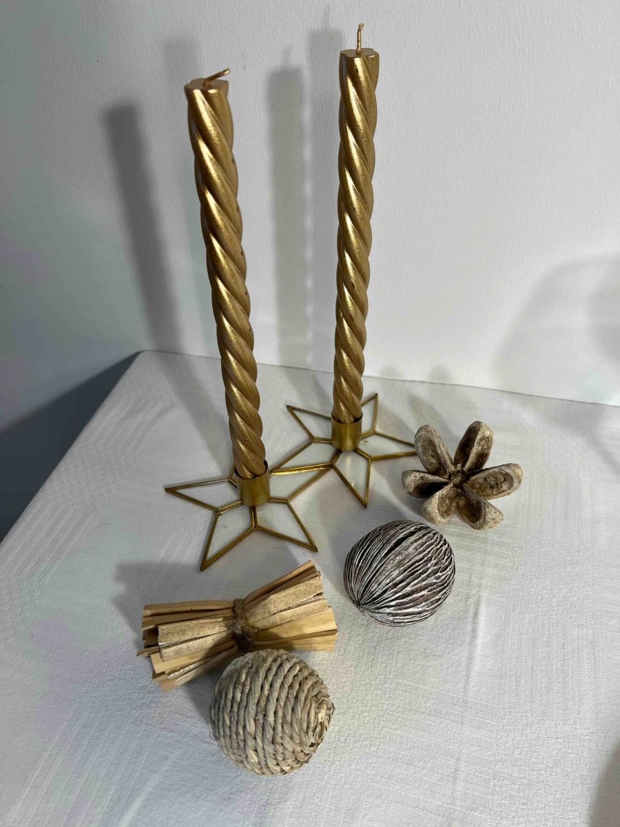 Bougeoir verre métal doré - ZIROS - B&Inside