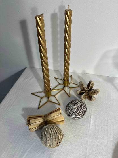 Bougeoir verre métal doré - ZIROS - B&Inside