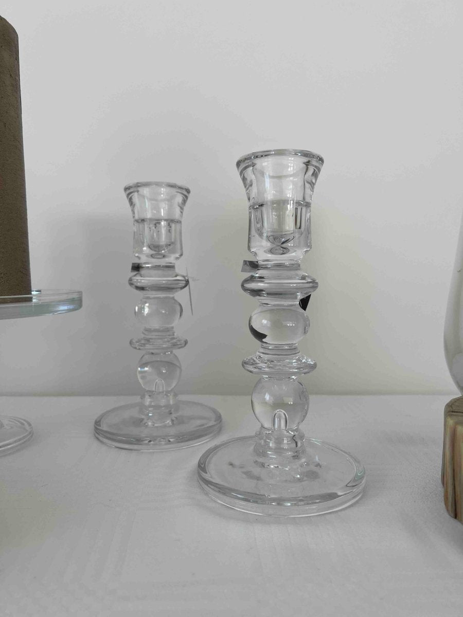 Bougeoirs en verre transparent SALY - B&Inside