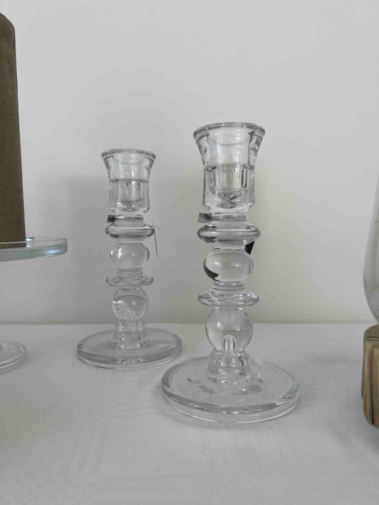 Bougeoirs en verre transparent SALY - B&Inside