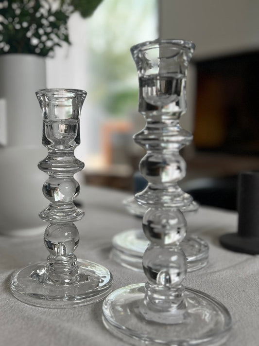Bougeoirs en verre transparent SALY - B&Inside