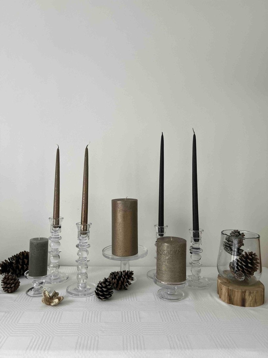 Bougeoirs en verre transparent SALY - B&Inside