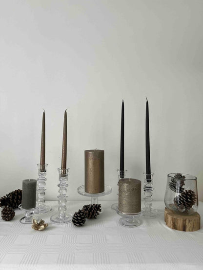 Bougeoirs en verre transparent SALY - B&Inside