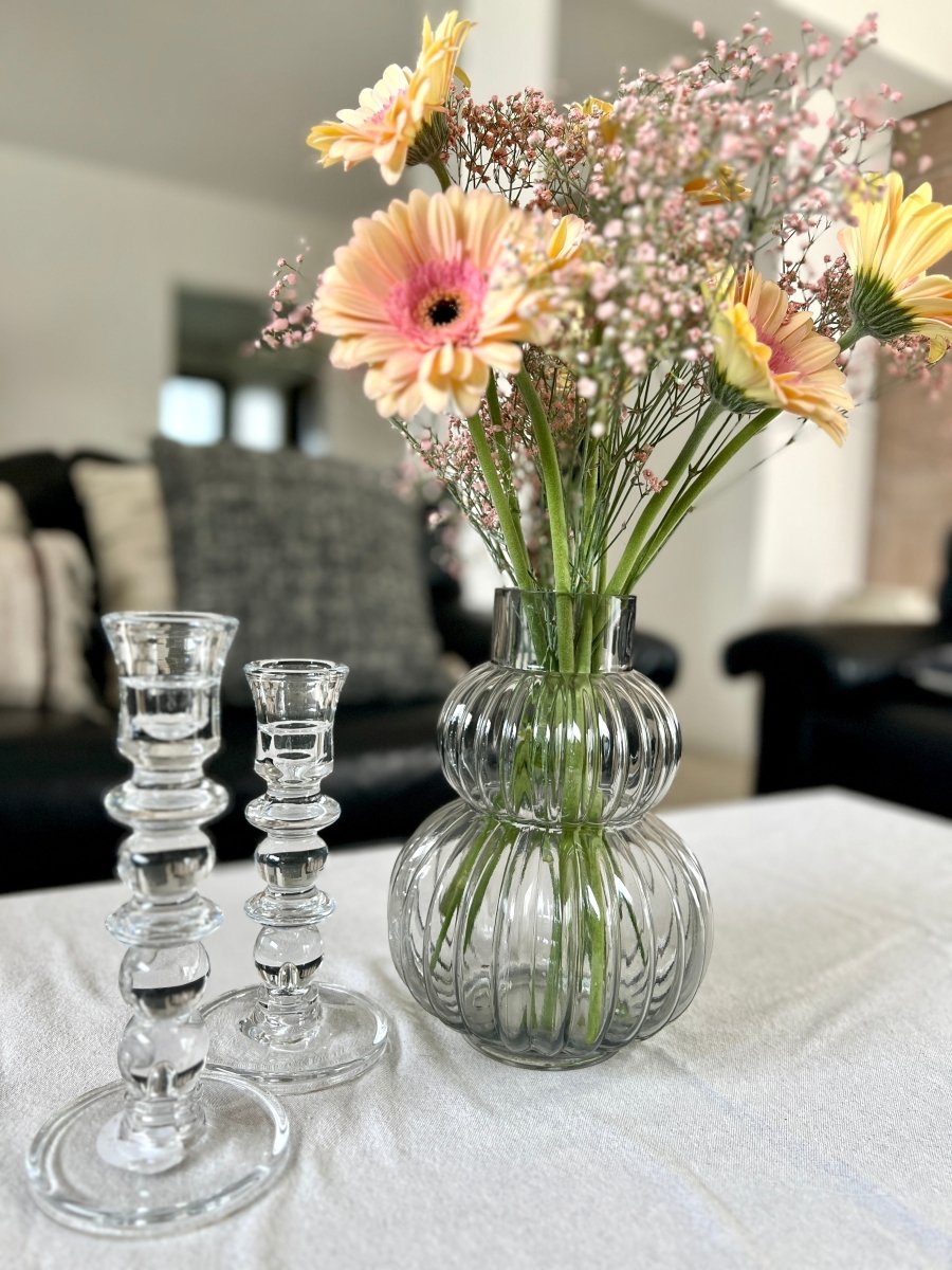 Bougeoirs en verre transparent SALY - B&Inside
