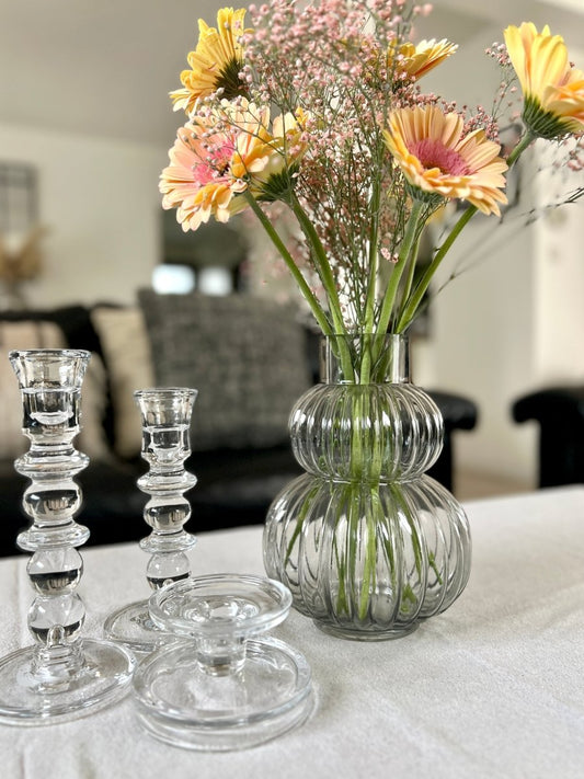 Bougeoirs en verre transparent SALY - B&Inside