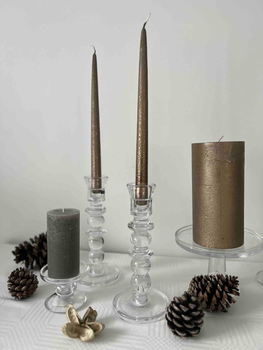 Bougeoirs en verre transparent SALY - B&Inside