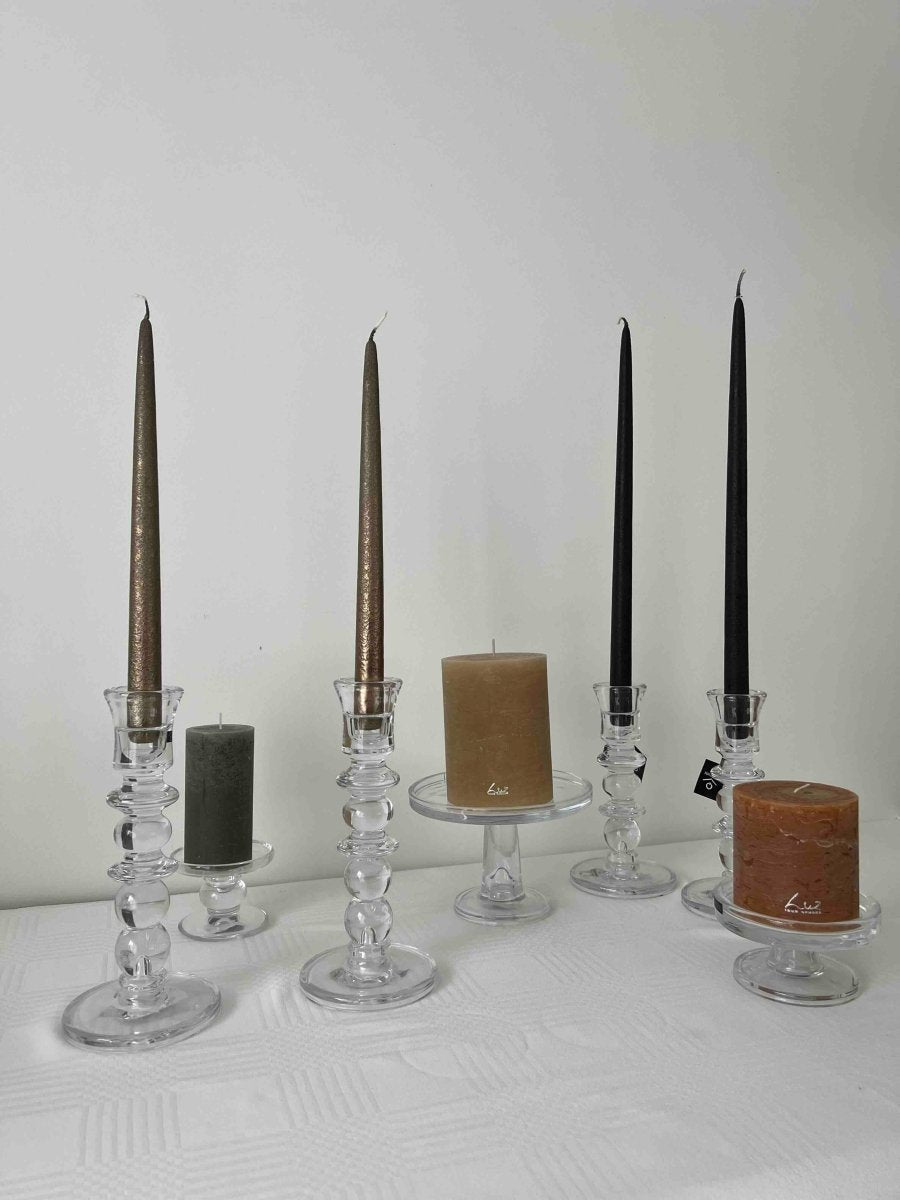 Bougeoirs en verre transparent SALY - B&Inside