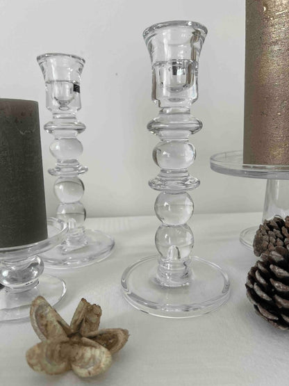 Bougeoirs en verre transparent SALY - B&Inside