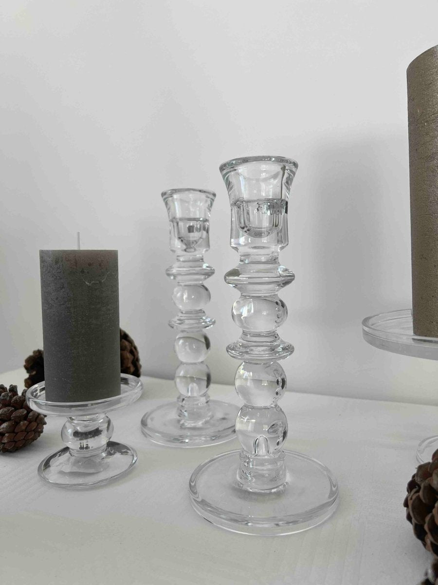 Bougeoirs en verre transparent SALY - B&Inside