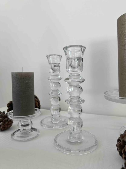 Bougeoirs en verre transparent SALY - B&Inside