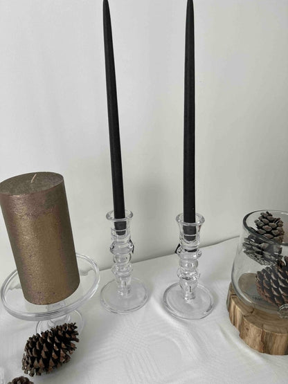 Bougeoirs en verre transparent SALY - B&Inside