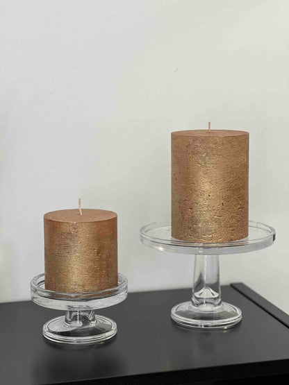 Bougeoirs sur pied en verre MOANA - B&Inside