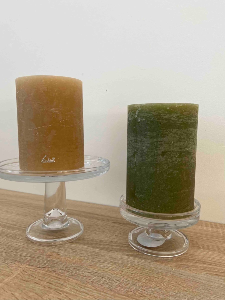 Bougeoirs sur pied en verre MOANA - B&Inside