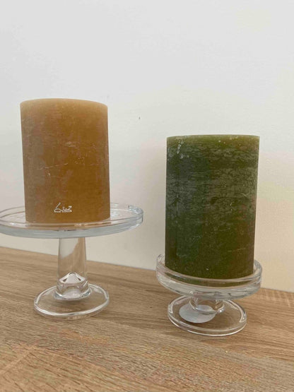 Bougeoirs sur pied en verre MOANA - B&Inside