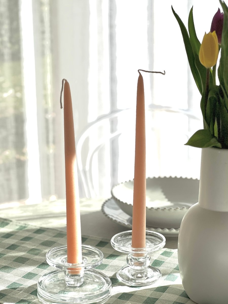 Bougeoirs sur pied en verre MOANA - B&Inside