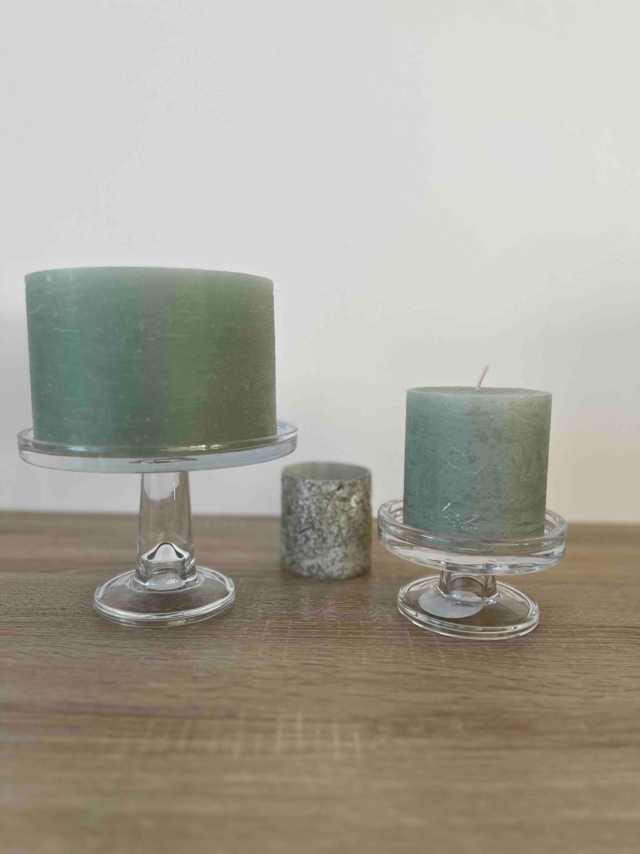 Bougeoirs sur pied en verre MOANA - B&Inside