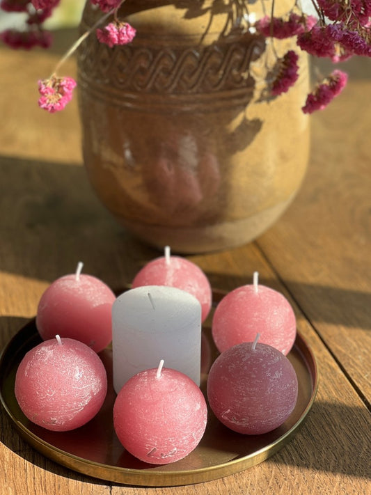 Bougie Boule ROSE - Luz Your Senses 15h - B&Inside