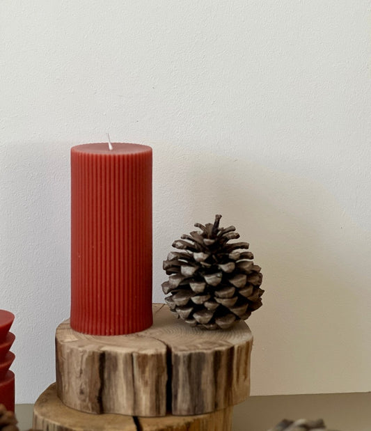 Bougie striée terracotta SIRIUS - B&Inside