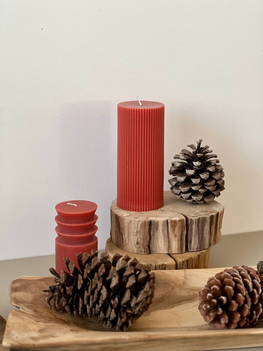 Bougie striée terracotta SIRIUS - B&Inside
