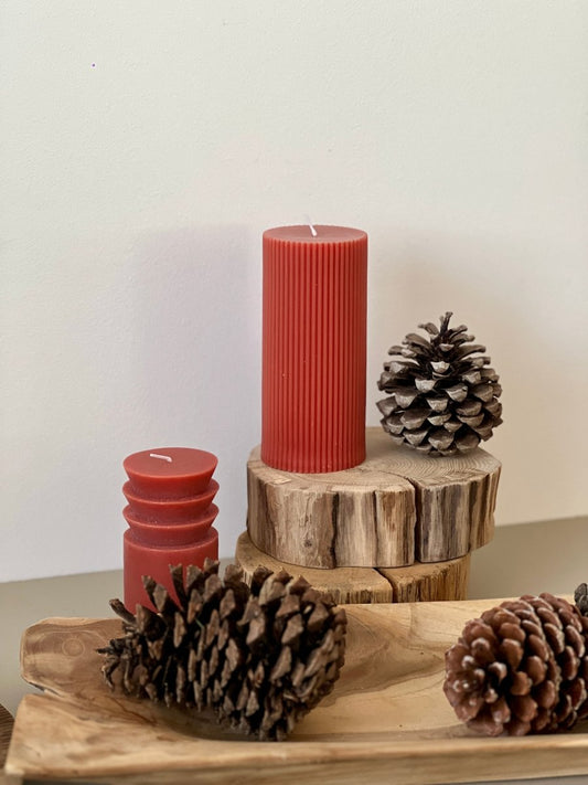 Bougie striée terracotta SIRIUS - B&Inside
