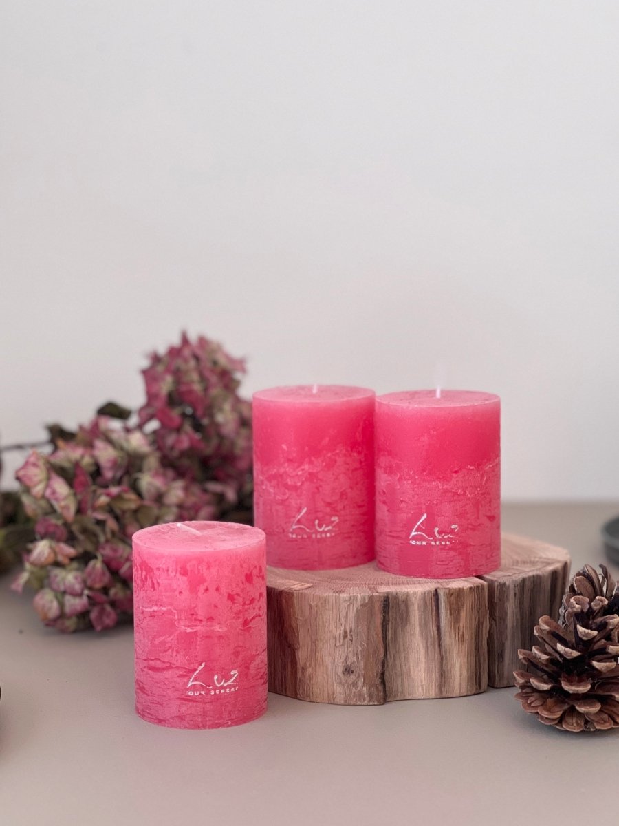 Bougies Luz Your Senses fuchsia - 2 tailles disponibles - B&Inside