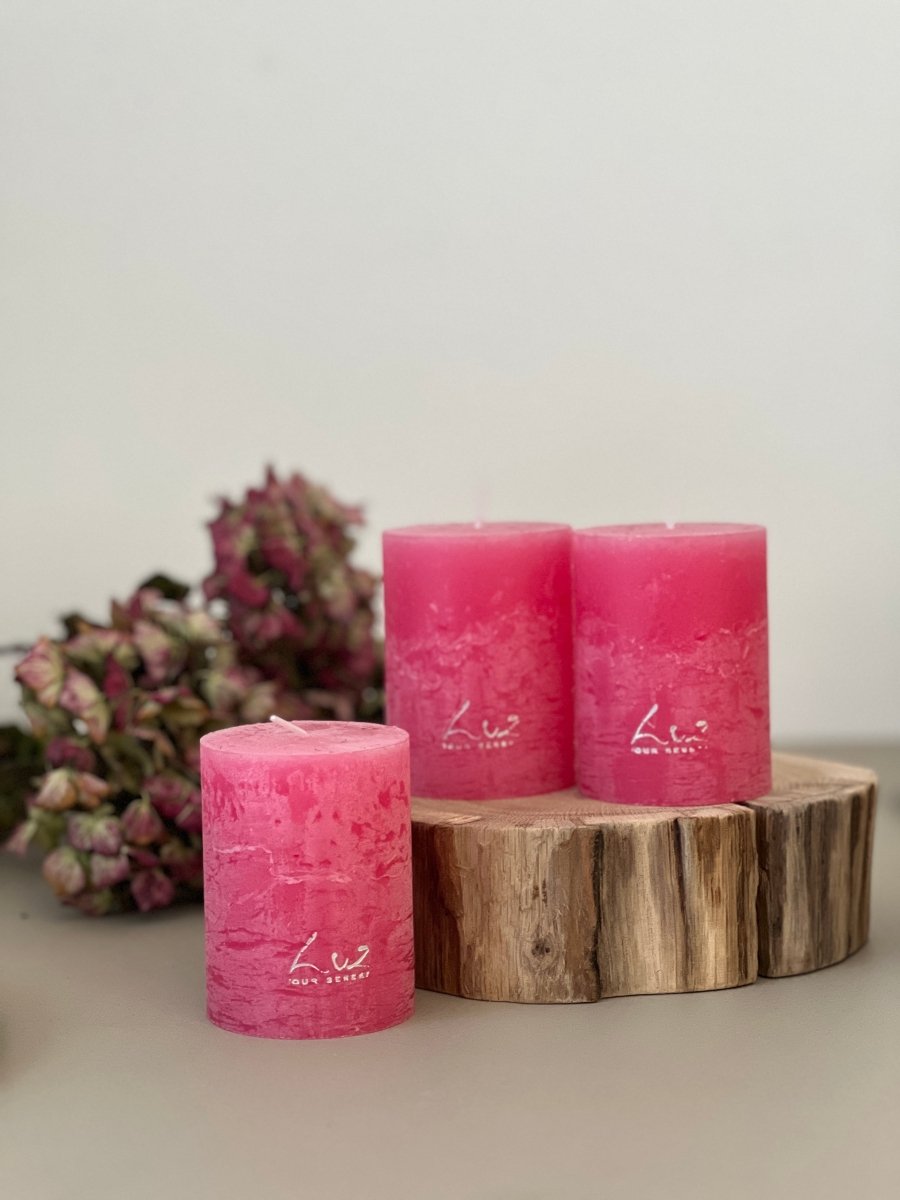 Bougies Luz Your Senses fuchsia - 2 tailles disponibles - B&Inside