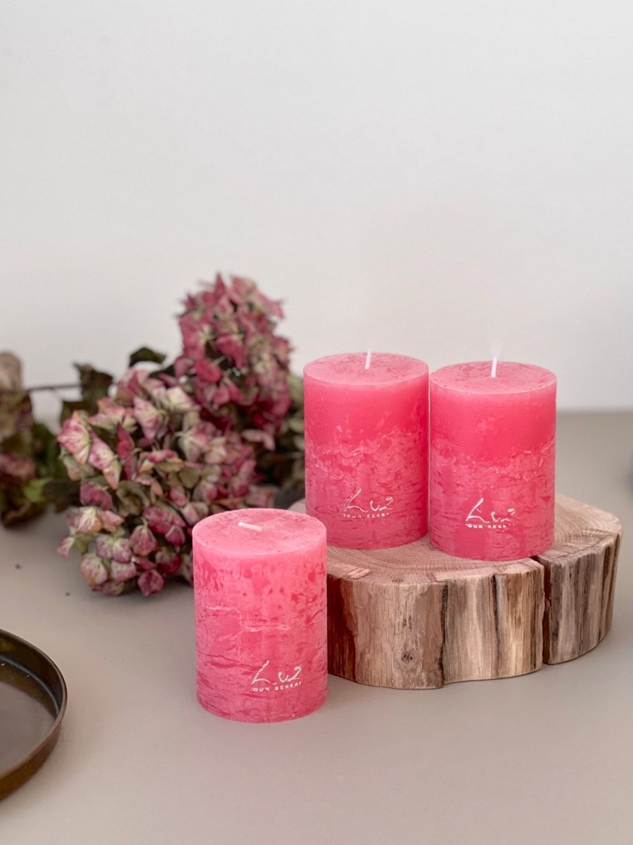 Bougies Luz Your Senses fuchsia - 2 tailles disponibles - B&Inside