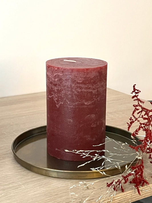 Bougies rustiques bordeaux - B&Inside