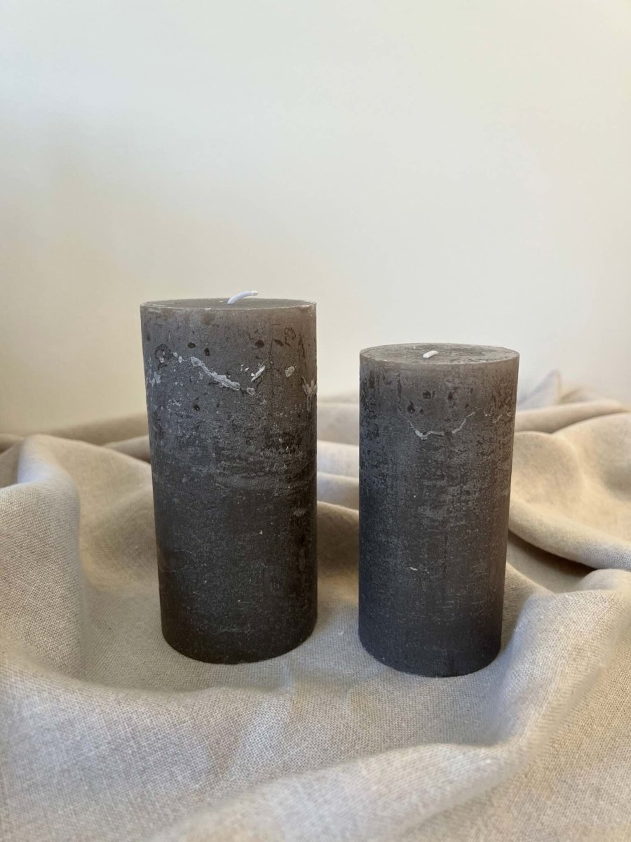 Bougies rustiques grises - 2 tailles disponibles - B&Inside
