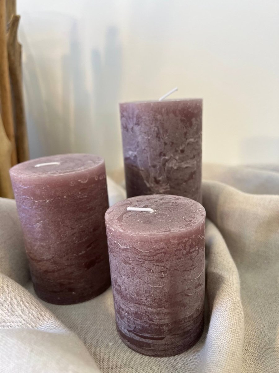 Bougies rustiques parmes - 3 tailles disponibles - B&Inside