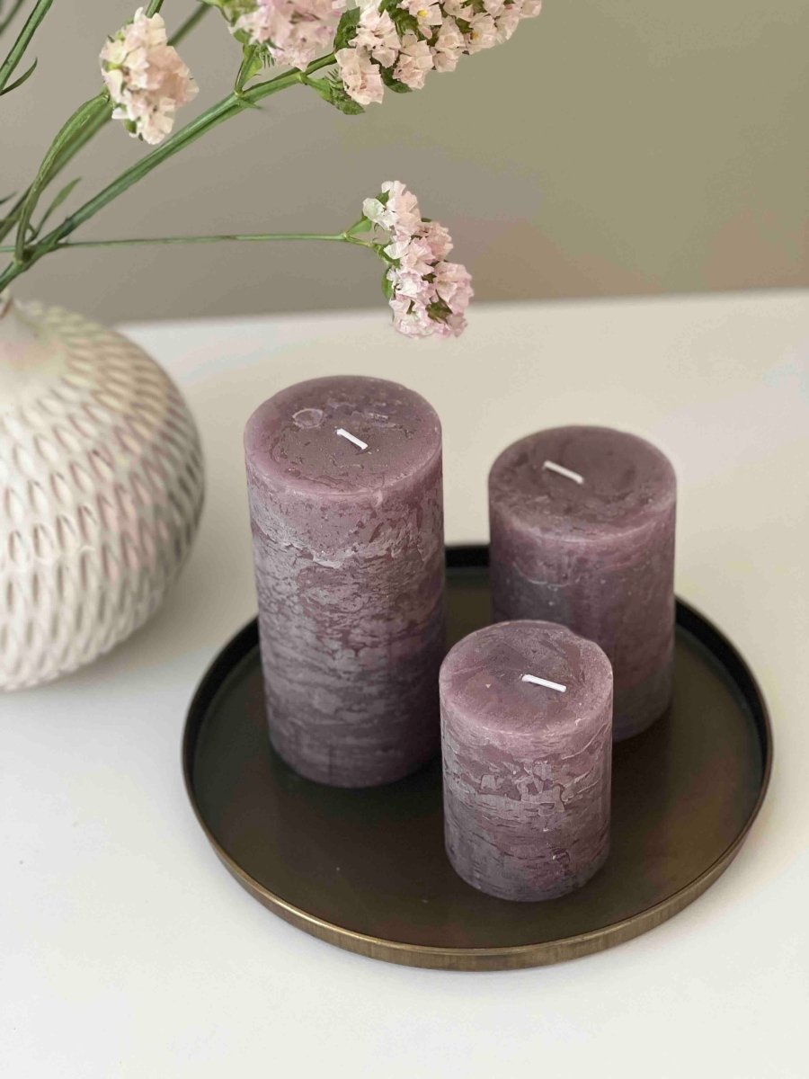 Bougies rustiques parmes - 3 tailles disponibles - B&Inside