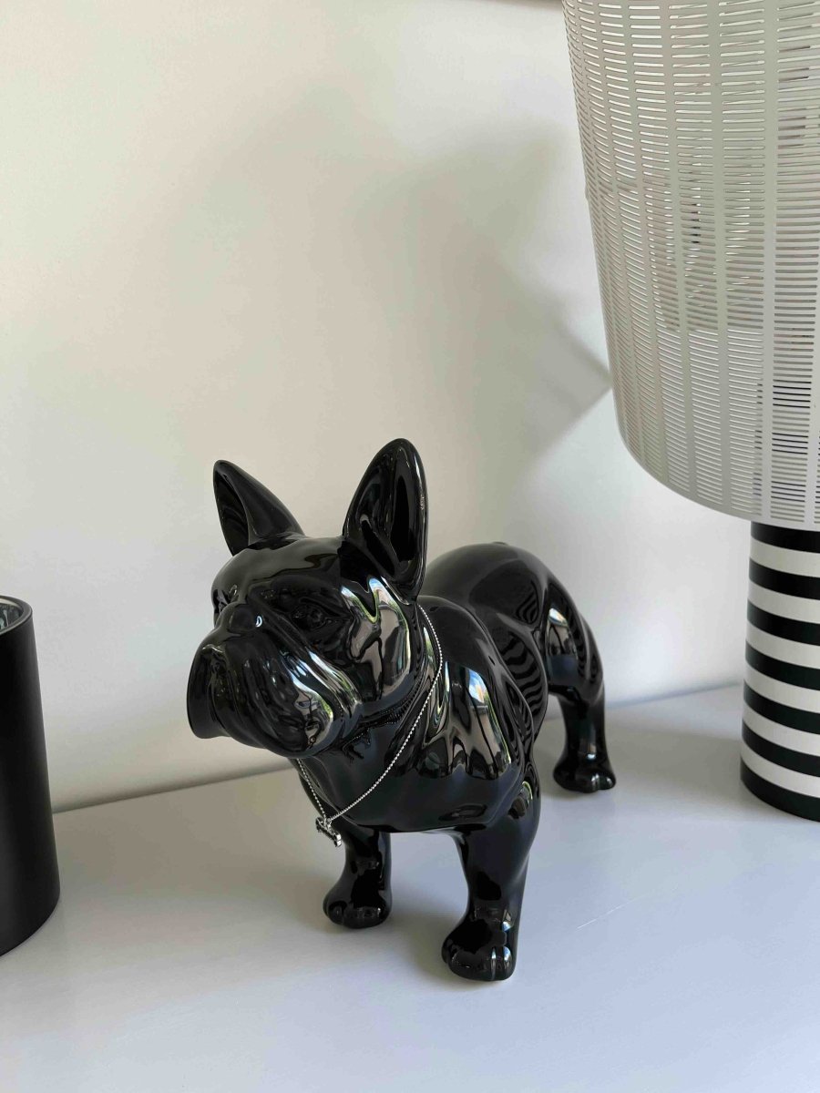 Bouledogue décoratif TORNADE en céramique noire - B&Inside