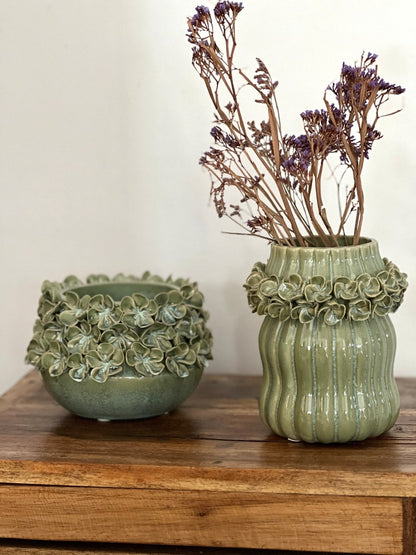 Cache - pot HORTENSE - Cache - pot vert en céramique - B&Inside