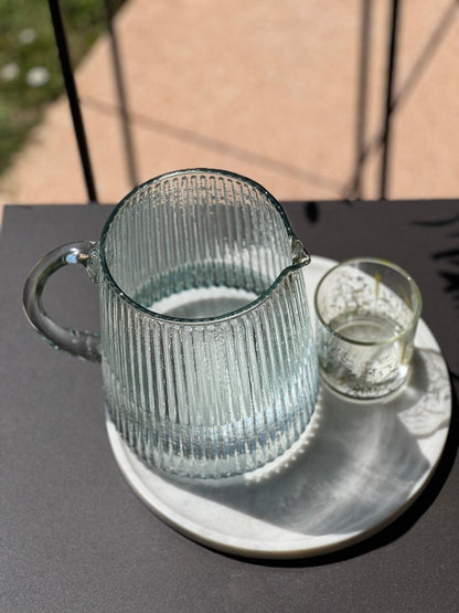 Carafe verre striée - JANA - Design élégant - B&Inside