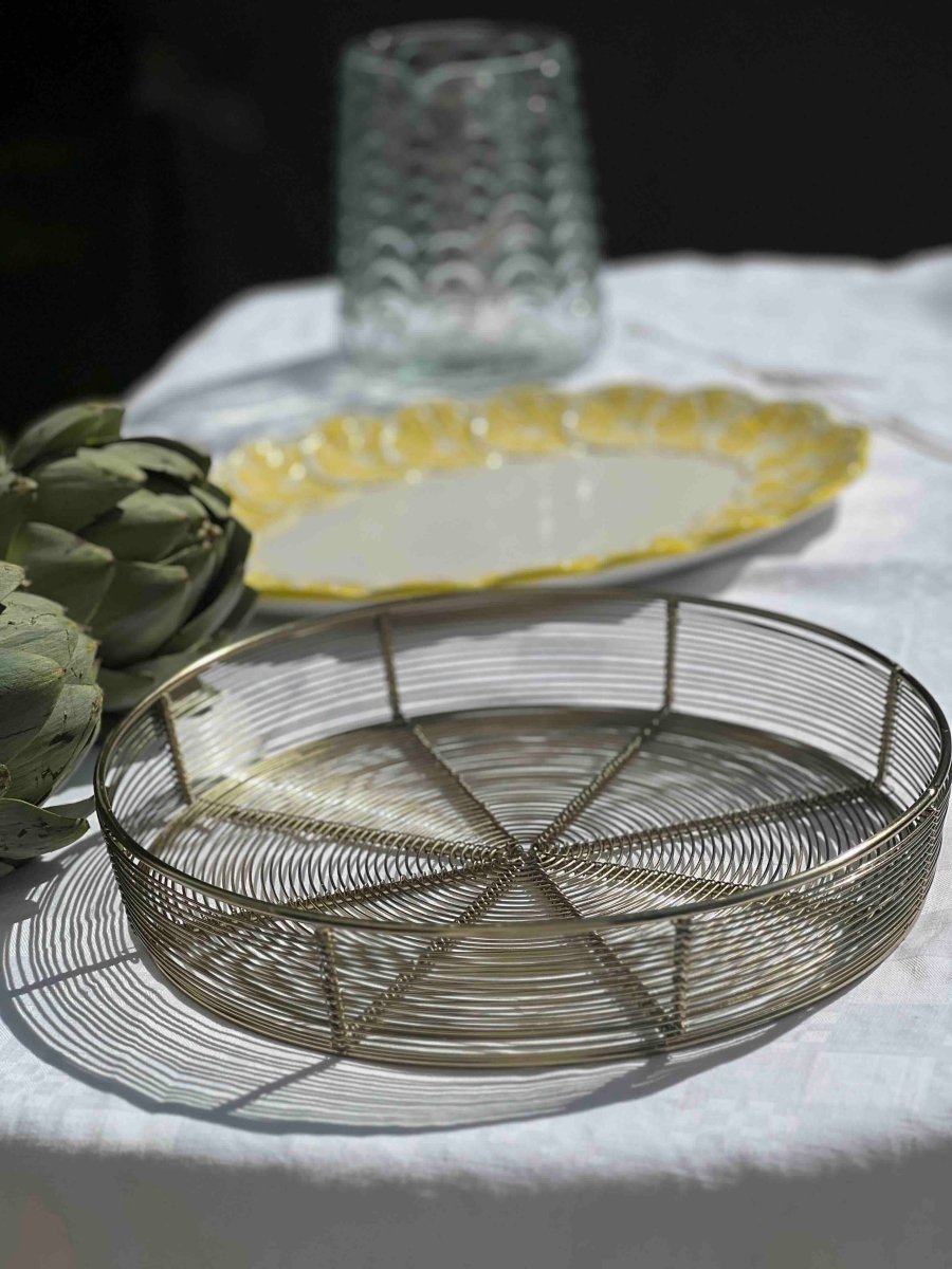 Corbeille Métal Doré BENNY - Ronde diamètre 30cm - B&Inside
