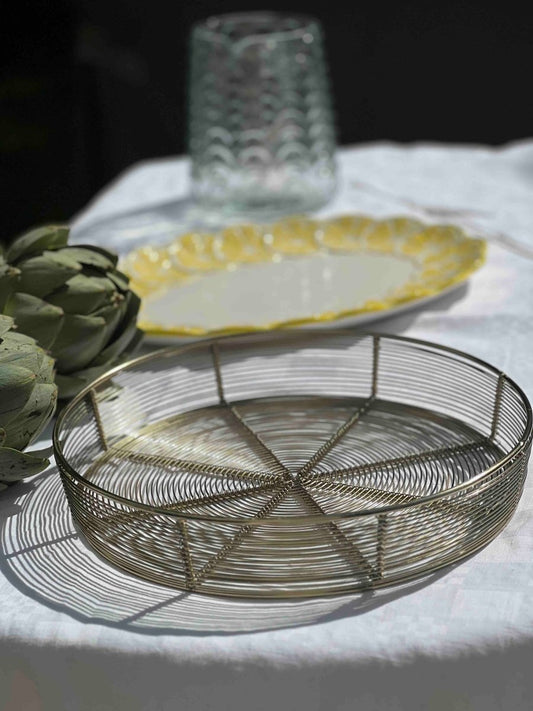 Corbeille Métal Doré BENNY - Ronde diamètre 30cm - B&Inside