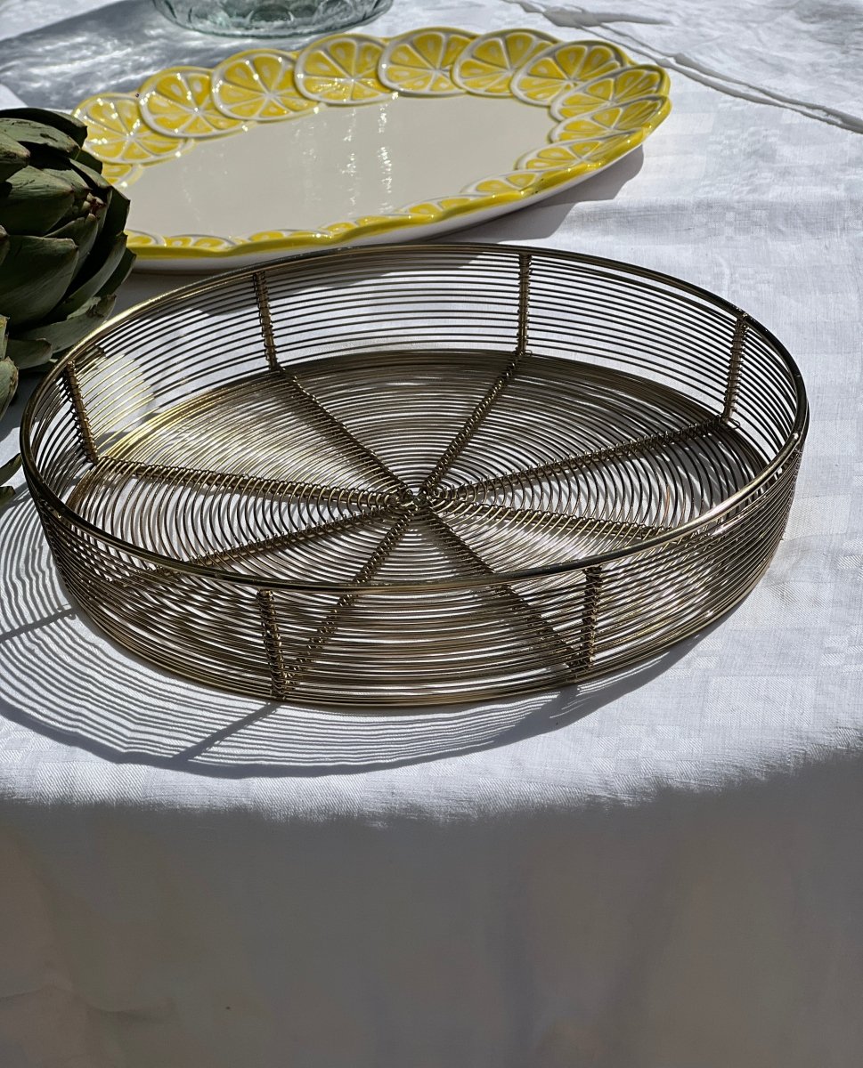 Corbeille Métal Doré BENNY - Ronde diamètre 30cm - B&Inside