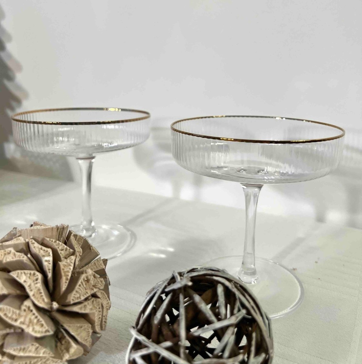 Coupe à champagne CHAMBORD - Liseré doré élégant - B&Inside