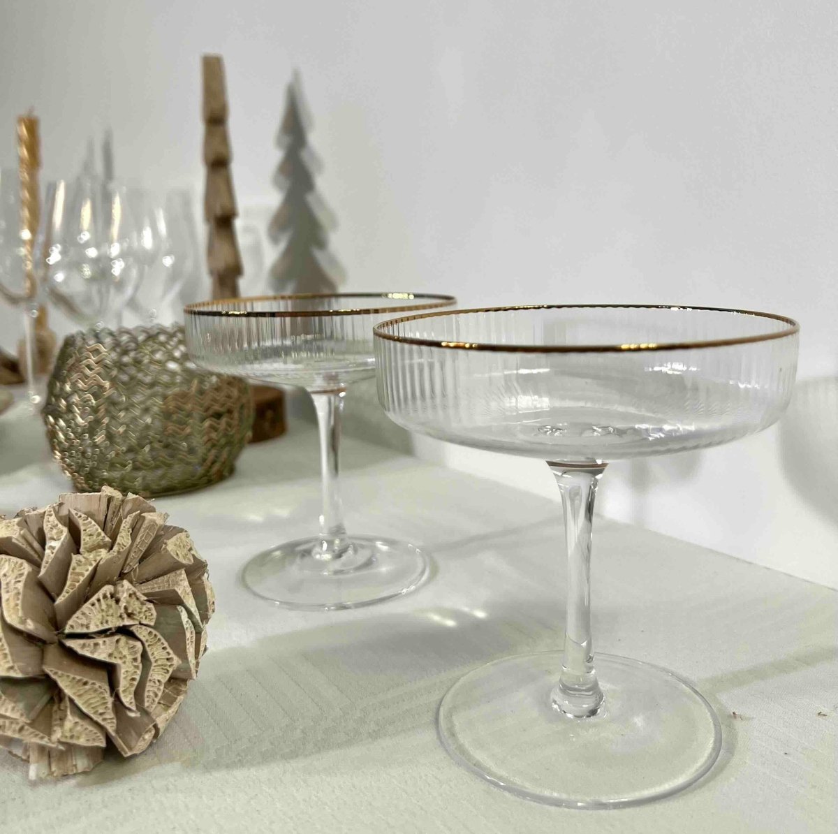 Coupe à champagne CHAMBORD - Liseré doré élégant - B&Inside