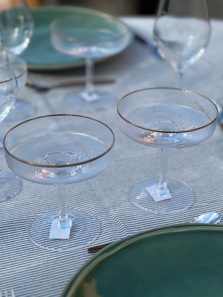 Coupe à Champagne CHAMBORD - Liséré Doré Parois Striées 10cl - B&Inside