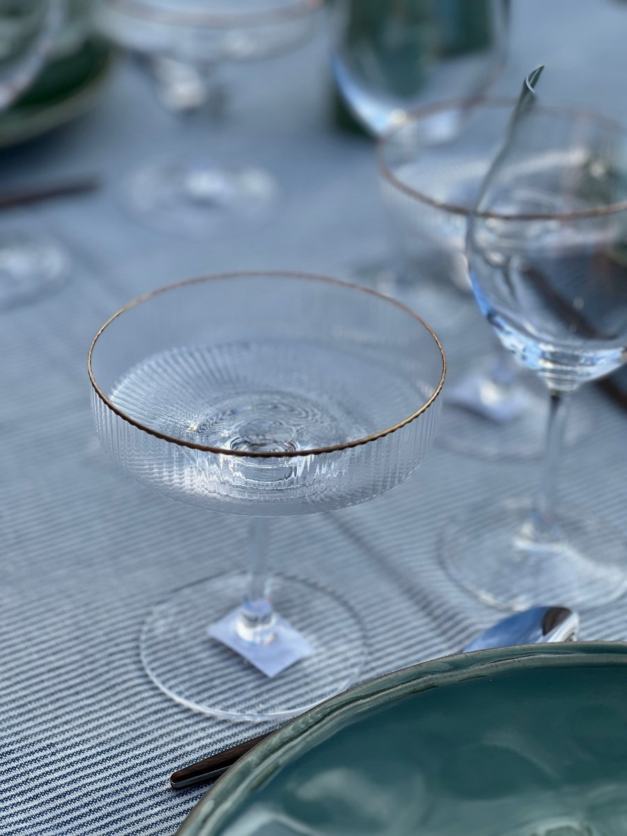 Coupe à Champagne CHAMBORD - Liséré Doré Parois Striées 10cl - B&Inside