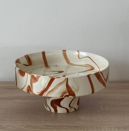Coupe marbrée brune en céramique 26 cm SIENA - B&Inside