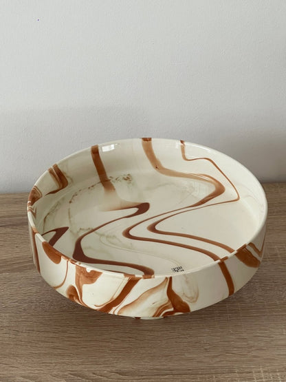 Coupe marbrée brune en céramique 26 cm SIENA - B&Inside
